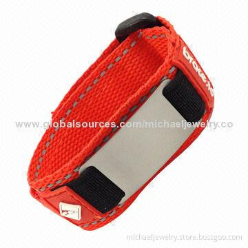 Ribbon bracelets with stainless steel sheet(can be printed logo depends on the customers)